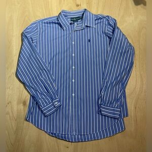 Ralph Lauren Men's Shirt in Blue and White Stripes